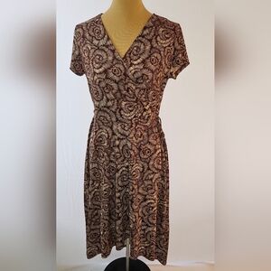 Gilli Brown and Cream Floral Midi Dress